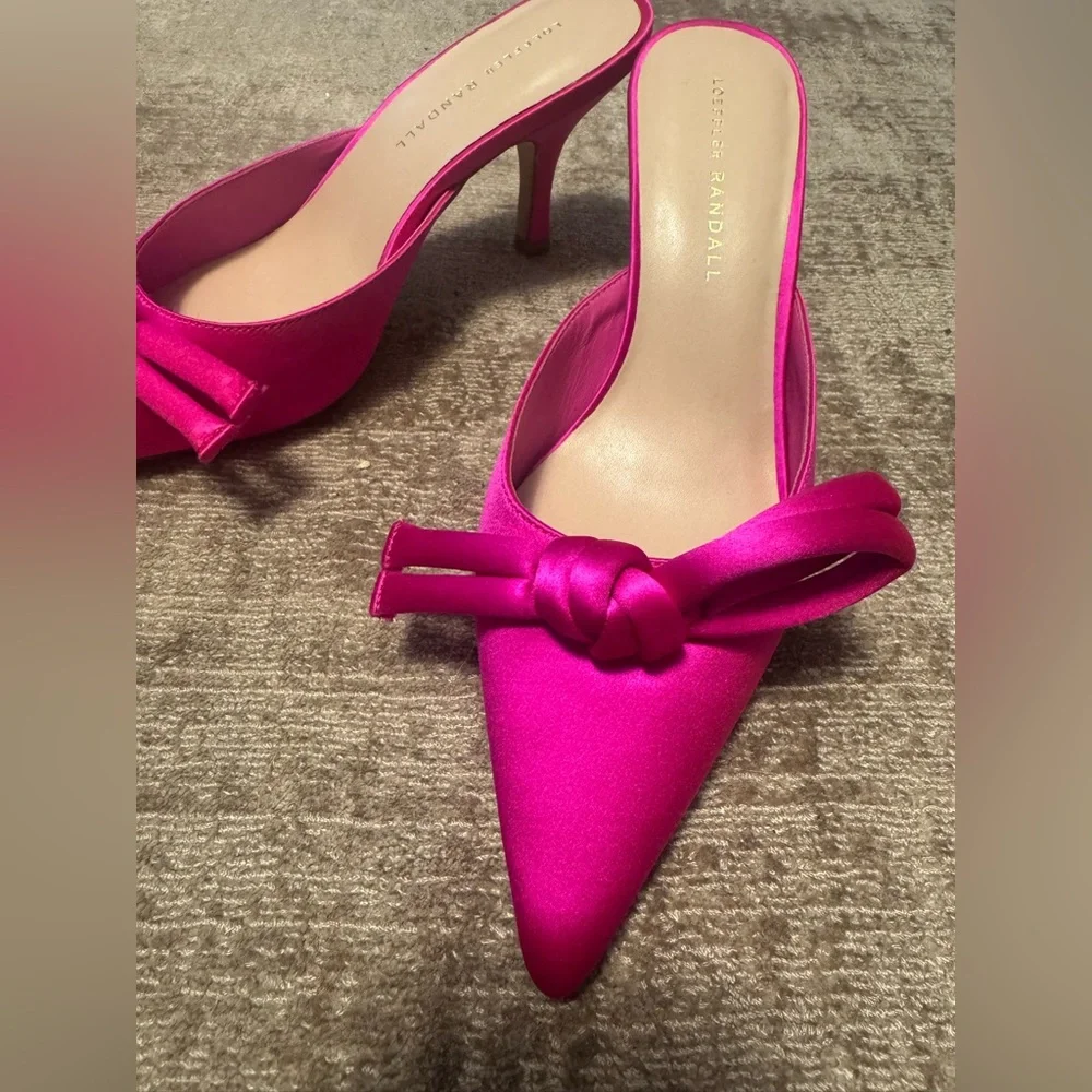 Loeffler Randall Fuchsia Amyra Bow Kitten Mule - Picture 4 of 4